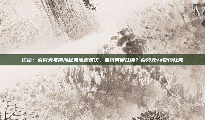 揭秘：索列夫与斯海杜克巅峰对决，谁将笑傲江湖？索列夫vs斯海杜克