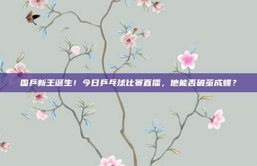 国乒新王诞生！今日乒乓球比赛直播，他能否破茧成蝶？