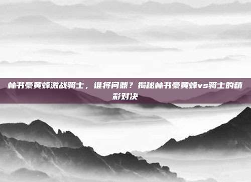 林书豪黄蜂激战骑士,谁将问鼎?揭秘林书豪黄蜂vs骑士的精彩对决