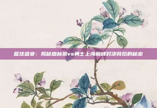 篮球盛宴:揭秘森林狼vs勇士上海巅峰对决背后的秘密