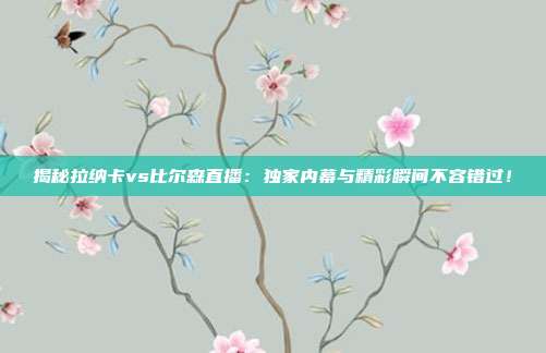揭秘拉纳卡vs比尔森直播:独家内幕与精彩瞬间不容错过!
