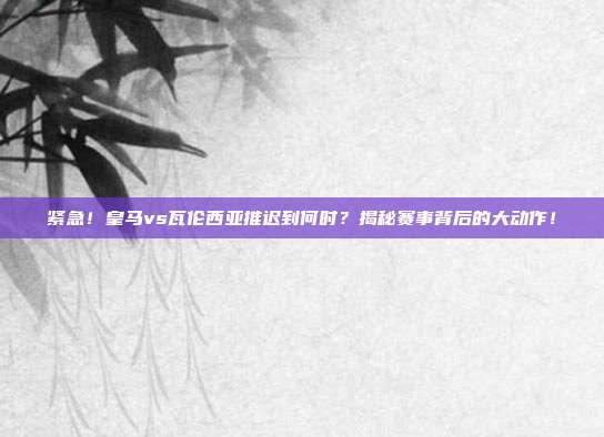 紧急！皇马vs瓦伦西亚推迟到何时？揭秘赛事背后的大动作！