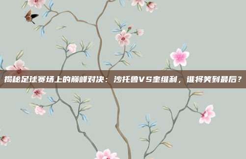 揭秘足球赛场上的巅峰对决：沙托鲁VS奎维利，谁将笑到最后？