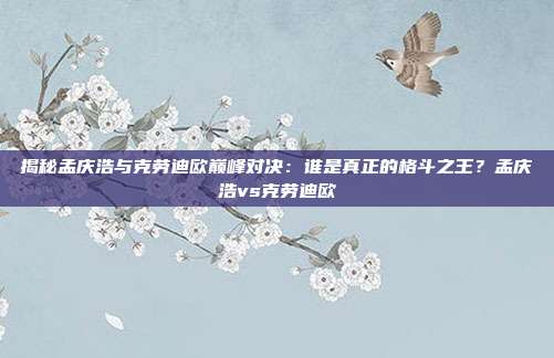 揭秘孟庆浩与克劳迪欧巅峰对决：谁是真正的格斗之王？孟庆浩vs克劳迪欧