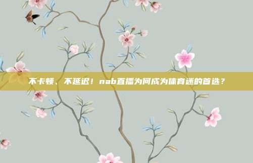 不卡顿、不延迟！nab直播为何成为体育迷的首选？