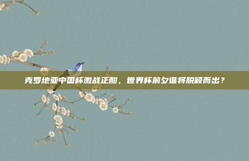 克罗地亚中国杯激战正酣，世界杯前夕谁将脱颖而出？