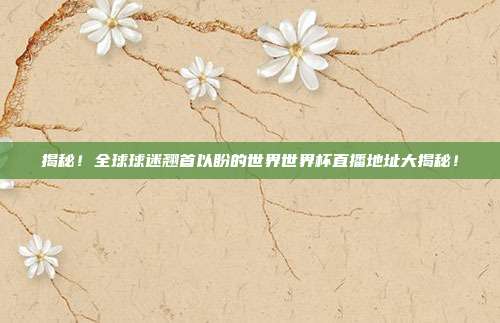 揭秘!全球球迷翘首以盼的世界世界杯直播地址大揭秘!