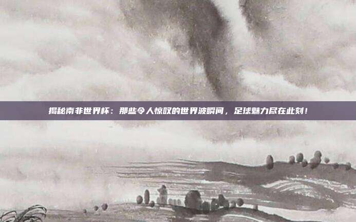 揭秘南非世界杯：那些令人惊叹的世界波瞬间，足球魅力尽在此刻！