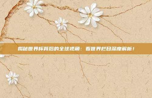 揭秘世界杯背后的全球视角：看世界栏目深度解析！
