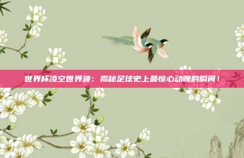 世界杯凌空世界波：揭秘足球史上最惊心动魄的瞬间！