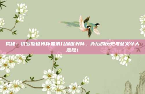 揭秘：俄罗斯世界杯是第几届世界杯，背后的历史与意义令人震撼！