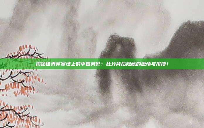 揭秘世界杯赛场上的中国身影：比分背后隐藏的激情与拼搏！