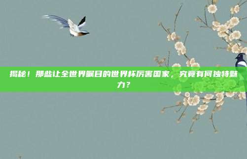 揭秘!那些让全世界瞩目的世界杯厉害国家,究竟有何独特魅力?