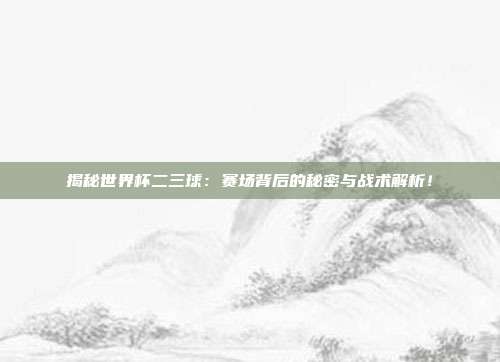 揭秘世界杯二三球:赛场背后的秘密与战术解析!
