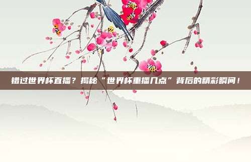 错过世界杯直播？揭秘“世界杯重播几点”背后的精彩瞬间！