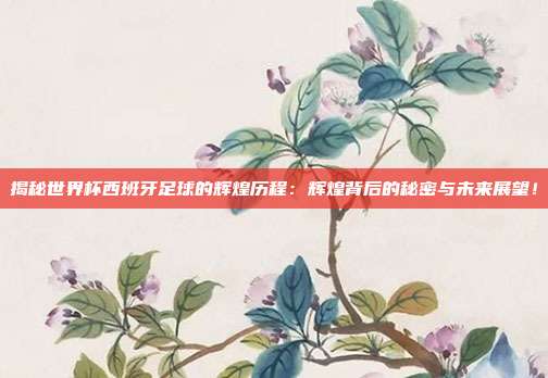 揭秘世界杯西班牙足球的辉煌历程：辉煌背后的秘密与未来展望！