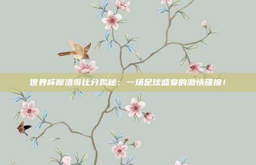 世界杯摩洛哥比分揭秘：一场足球盛宴的激情碰撞！