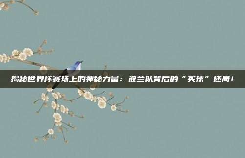 揭秘世界杯赛场上的神秘力量：波兰队背后的“买球”迷局！