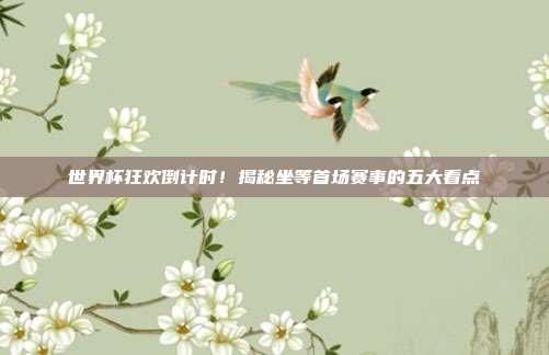 世界杯狂欢倒计时！揭秘坐等首场赛事的五大看点