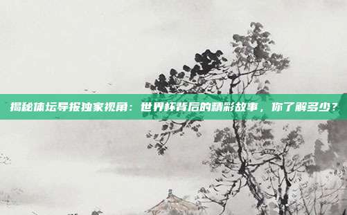揭秘体坛导报独家视角：世界杯背后的精彩故事，你了解多少？