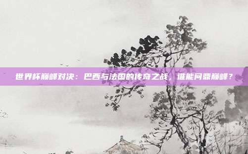 世界杯巅峰对决：巴西与法国的传奇之战，谁能问鼎巅峰？