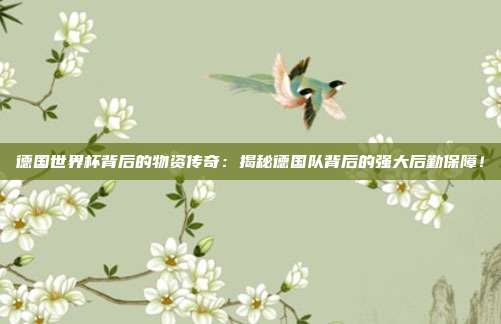 德国世界杯背后的物资传奇：揭秘德国队背后的强大后勤保障！