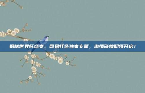 揭秘世界杯盛宴:网易打造独家专题,激情碰撞即将开启!