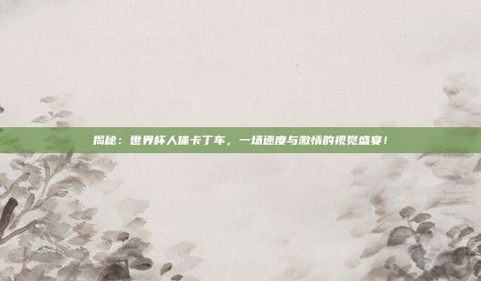揭秘：世界杯人体卡丁车，一场速度与激情的视觉盛宴！