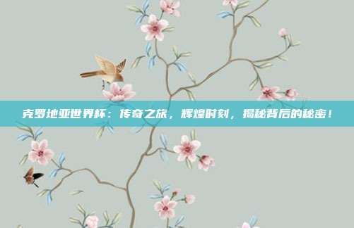 克罗地亚世界杯:传奇之旅,辉煌时刻,揭秘背后的秘密!