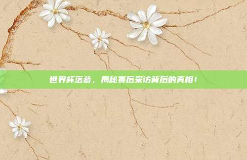 世界杯落幕，揭秘赛后采访背后的真相！
