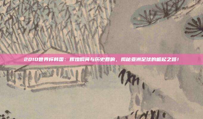 2010世界杯韩国：辉煌瞬间与历史回响，揭秘亚洲足球的崛起之路！