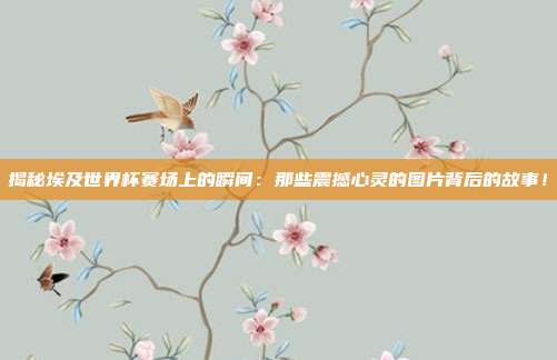 揭秘埃及世界杯赛场上的瞬间：那些震撼心灵的图片背后的故事！