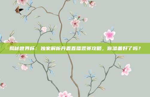 揭秘世界杯:独家解析丹麦直播观赛攻略,你准备好了吗?