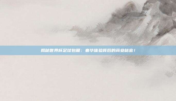 揭秘世界杯足球包厢：奢华体验背后的商业秘密！