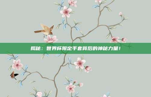 揭秘：世界杯限定手套背后的神秘力量！