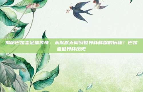 揭秘巴拉圭足球传奇：从默默无闻到世界杯辉煌的历程！巴拉圭世界杯历史