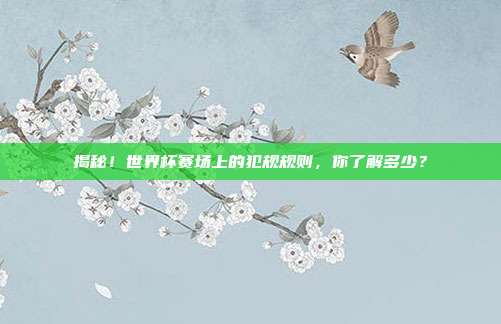 揭秘！世界杯赛场上的犯规规则，你了解多少？