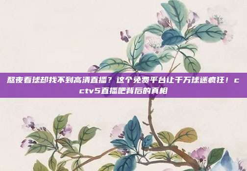 熬夜看球却找不到高清直播？这个免费平台让千万球迷疯狂！cctv5直播吧背后的真相
