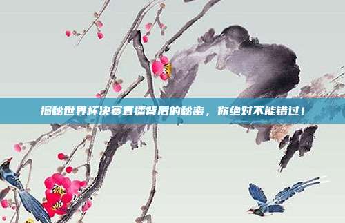 揭秘世界杯决赛直播背后的秘密,你绝对不能错过!