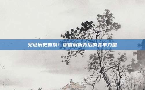 见证历史时刻！深度解析背后的变革力量