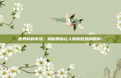 世界杯的失球：揭秘那些让人扼腕叹息的瞬间！