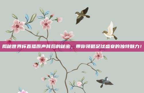 揭秘世界杯直播原声背后的秘密,带你领略足球盛宴的独特魅力!