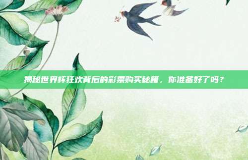 揭秘世界杯狂欢背后的彩票购买秘籍，你准备好了吗？