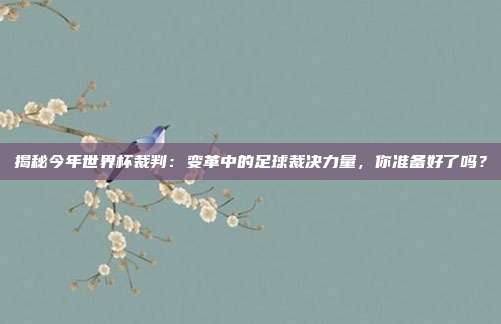 揭秘今年世界杯裁判:变革中的足球裁决力量,你准备好了吗?