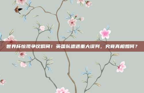 世界杯惊现争议瞬间！英国队遭遇重大误判，究竟真相如何？