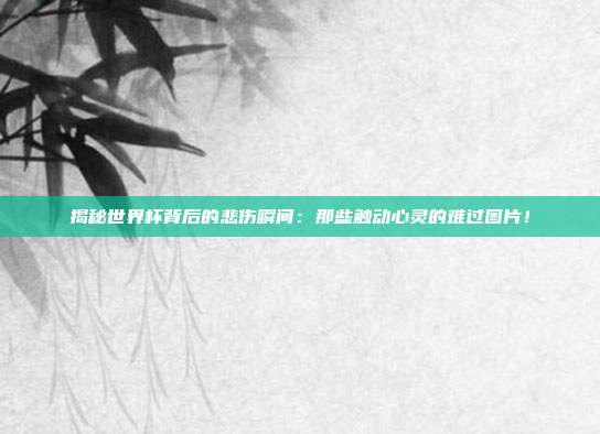 揭秘世界杯背后的悲伤瞬间:那些触动心灵的难过图片!