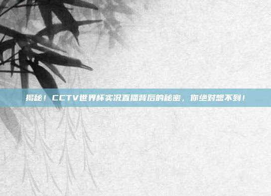 揭秘！CCTV世界杯实况直播背后的秘密，你绝对想不到！