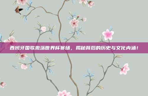 西班牙国歌激荡世界杯赛场,揭秘背后的历史与文化内涵!