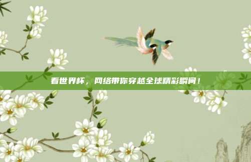 看世界杯，网络带你穿越全球精彩瞬间！