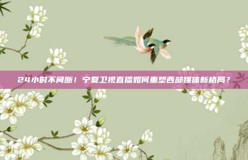 24小时不间断！宁夏卫视直播如何重塑西部媒体新格局？